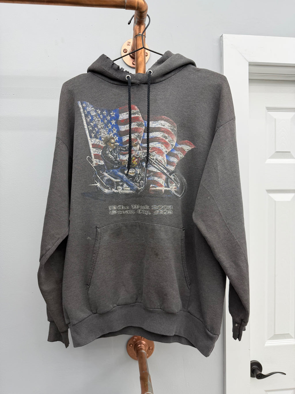 2003 Bike Week Faded Flame Sleeve Hoodie